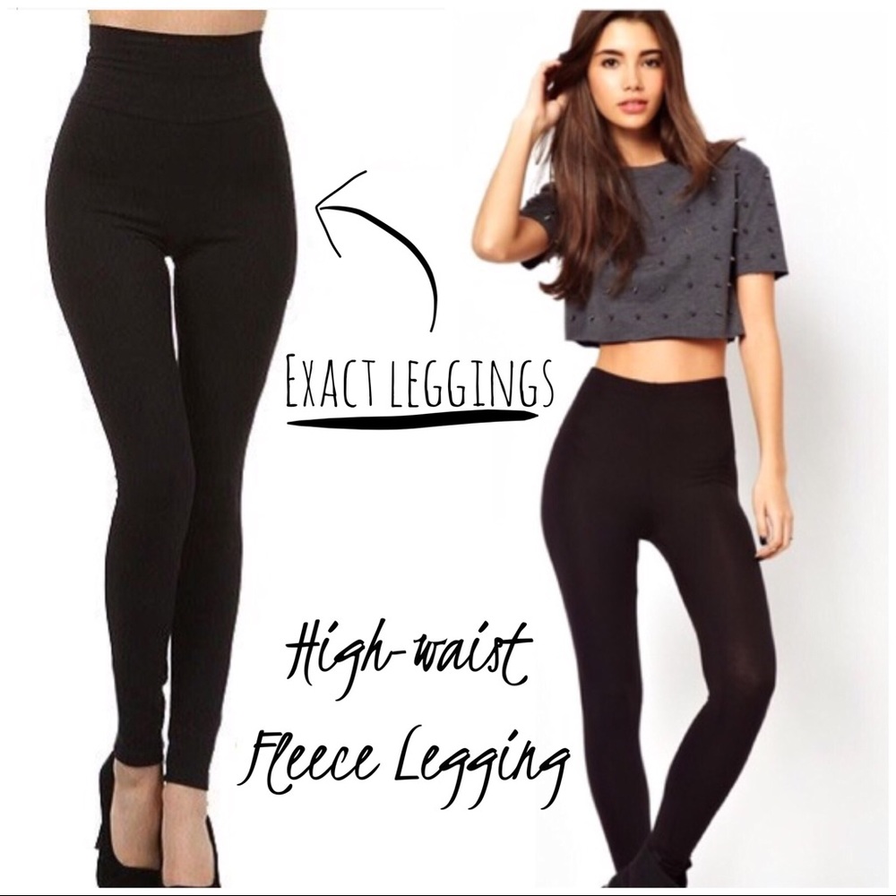 🍂{LAST1} Charcoal High Waist Fleece Leggings - Picture 3 of 6